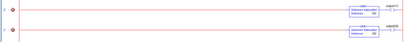 Image showing the Studio 5000 unknown instruction error.