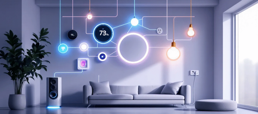 Setting up a Zigbee network with various devices and a hub.